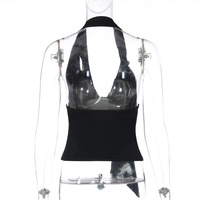 Sexy halter neck low-cut backless camisole top - Thumbnail 1