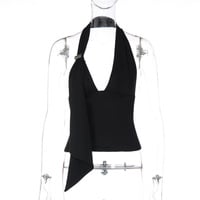 Sexy halter neck low-cut backless camisole top - Thumbnail 5