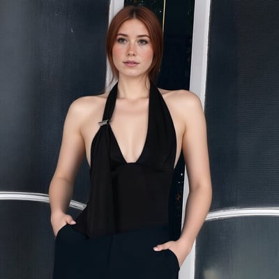 Sexy halter neck low-cut backless camisole top