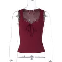 Sexy lace-up bow camisole - Thumbnail 1