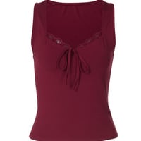 Sexy lace-up bow camisole - Thumbnail 2