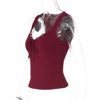 Sexy lace-up bow camisole - Thumbnail 4