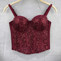 Fishbone sequined strapless top - Thumbnail 2