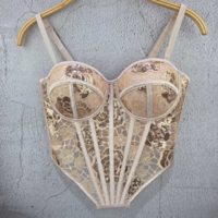 Sexy tie-dye print fishbone corset - Thumbnail 2