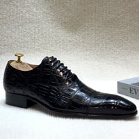Men's business leather shoes hand-rubbed and embossed cowhide shoes - Thumbnail 4