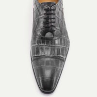 Men's business leather shoes hand-rubbed and embossed cowhide shoes - Thumbnail 5