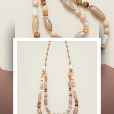 Soft sands beaded necklace - final sale - Thumbnail 4