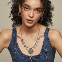 Ancient Allure Metal Medallion Necklace - FINAL SALE - Thumbnail 1