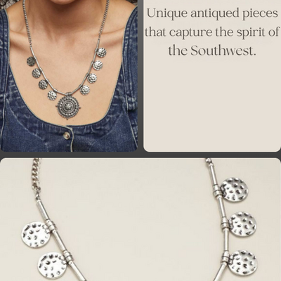 Ancient allure metal medallion necklace - final sale - Thumbnail 1