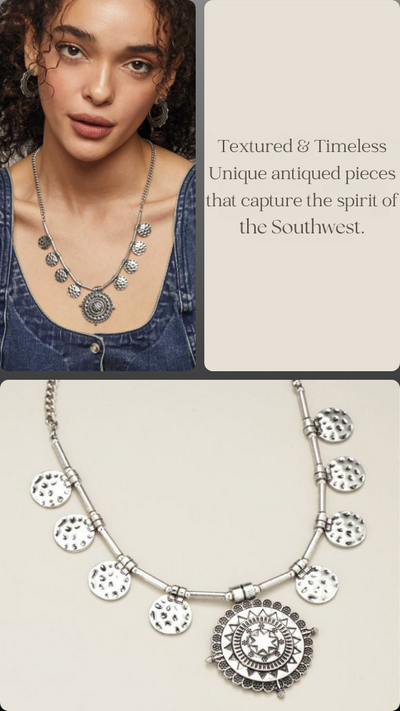 Ancient Allure Metal Medallion Necklace - FINAL SALE