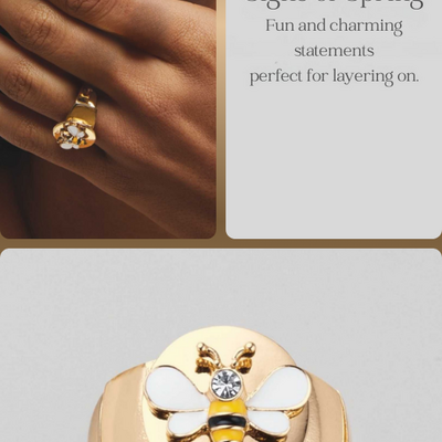 Symbols of spring stretch ring - final sale