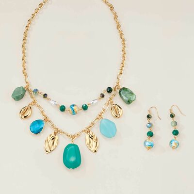 Seaside treasure necklace and earring set - final sale