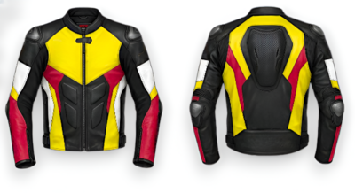 Crafted Leather Design Racing Multi Color Leather Biker Motorcycle Jacket