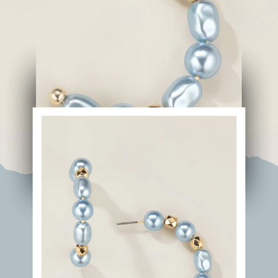 Pearlescent moonlight hoops - final sale - Thumbnail 2