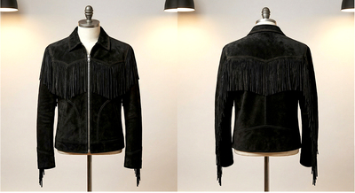 Crafted Leather Design Back Suede Leather Fashion Jacket Motorcycle