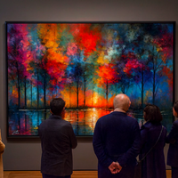 Dreamscape Grove - Colorful Trees at Dusk - Thumbnail 1