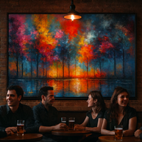 Dreamscape Grove - Colorful Trees at Dusk - Thumbnail 2