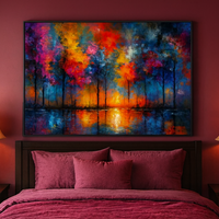 Dreamscape Grove - Colorful Trees at Dusk - Thumbnail 3
