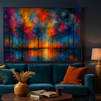 Dreamscape Grove - Colorful Trees at Dusk - Thumbnail 4