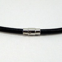 Celtic Knot Necklace – Black Leather Cord with Antique Pewter Celtic Knot Round Pendant - Thumbnail 2