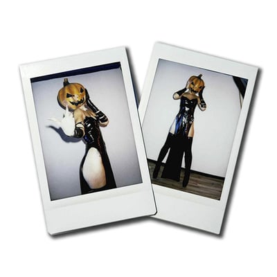 Pumpkin head polaroid