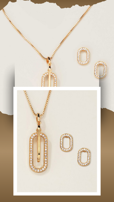 Sleek Links Necklace & Earring Set - FINAL SALE