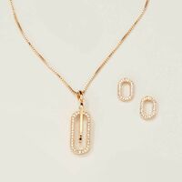 Sleek Links Necklace & Earring Set - FINAL SALE - Thumbnail 1