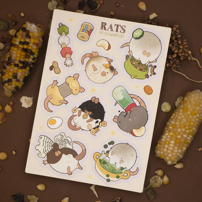 Rat washi sticker sheet