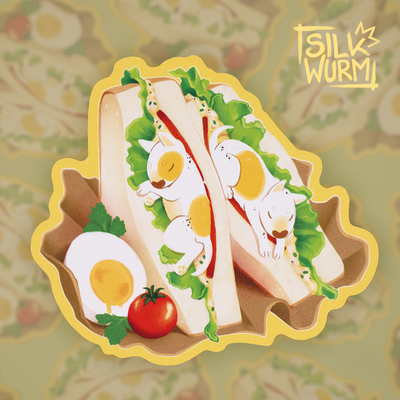Egg Salad Sandwich Bullterrier Washi Sticker