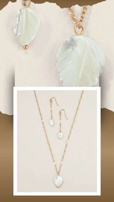 Ivory Petals Necklace and Earring Set - FINAL SALE
