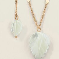 Ivory Petals Necklace and Earring Set - FINAL SALE - Thumbnail 3