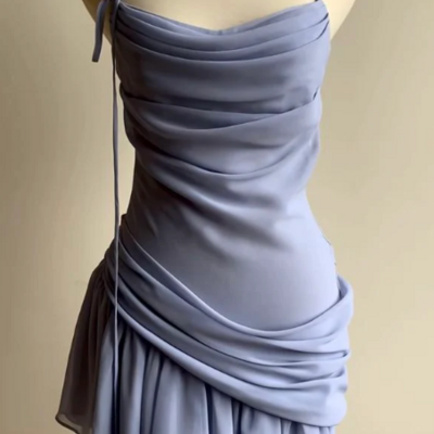 Sexy irregular chiffon short prom dress evening dress