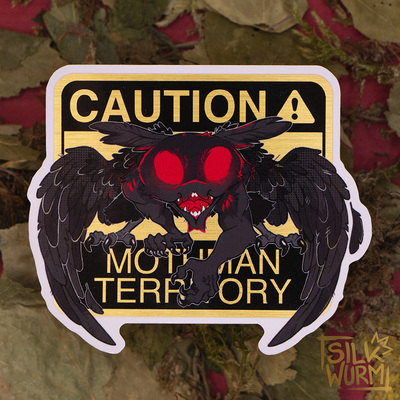 Caution Mothman Sticker