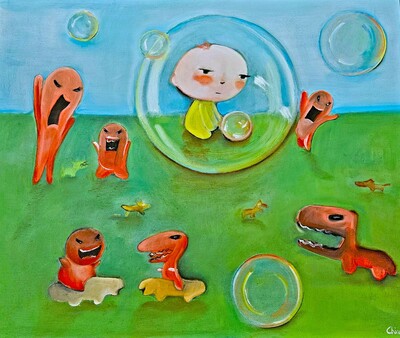 Painting by delChicca "In my bubble"