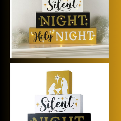 Wooden silent night light up sign - final sale