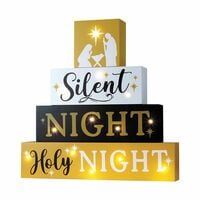 Wooden Silent Night Light Up Sign - FINAL SALE - Thumbnail 2