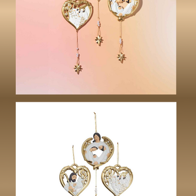 Old world nativity story ornaments three pack - final sale