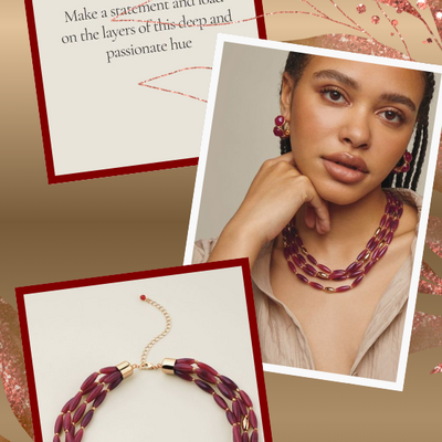 Crimson aurora multi-row beaded necklace - final sale - Thumbnail 2