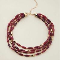 Crimson Aurora Multi-Row Beaded Necklace - FINAL SALE - Thumbnail 1