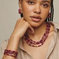Crimson Aurora Multi-Row Beaded Bracelet Set - FINAL SALE - Thumbnail 2