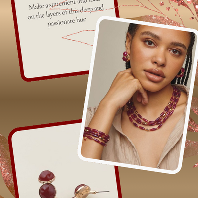 Crimson aurora bead hoop earrings - final sale - Thumbnail 1