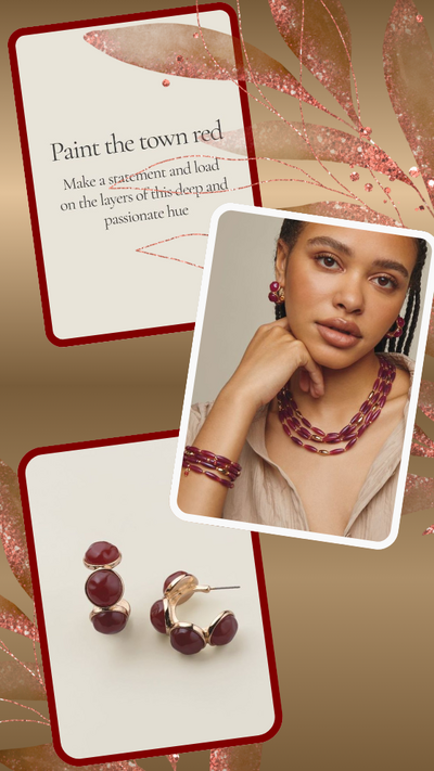 Crimson Aurora Bead Hoop Earrings - FINAL SALE