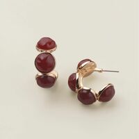 Crimson Aurora Bead Hoop Earrings - FINAL SALE - Thumbnail 1