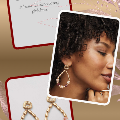 Natural blush beaded teardrop hoops - final sale