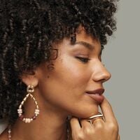 Natural Blush Beaded Teardrop Hoops - FINAL SALE - Thumbnail 2