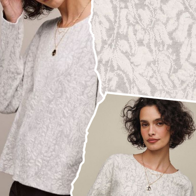 Floral textured pullover