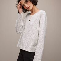 Floral Textured Pullover - Thumbnail 1