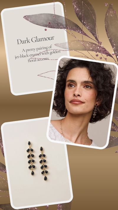 Noir Bloom Drop Earrings