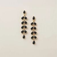 Noir Bloom Drop Earrings - Thumbnail 1