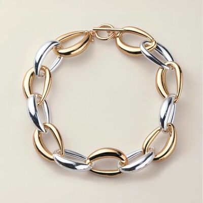 Twice as bold statement link necklace